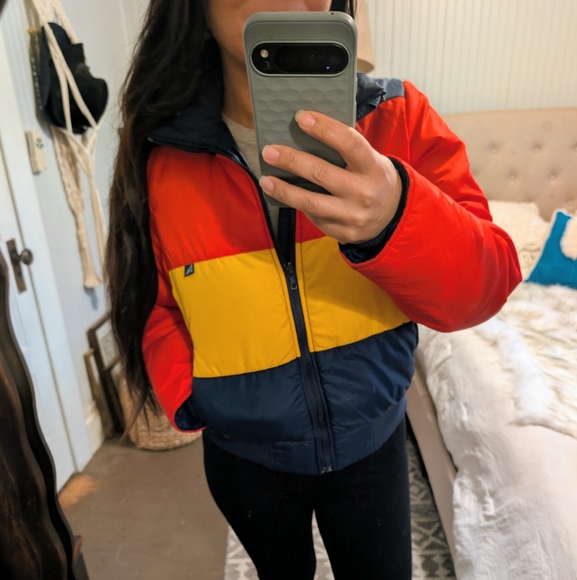 80s Retro Serac Color Jacket Ski Small Vintage Puffer Youth Large Women's Small